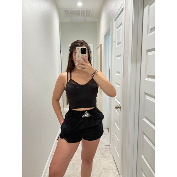 Free People Movement black high rise shorts - Size small - Picture 1 of 5